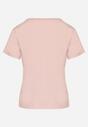 Różowy Klasyczny T-shirt z Bawełny Lorali