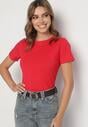 Czerwony Klasyczny T-shirt z Bawełny Lorali