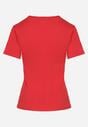 Czerwony Klasyczny T-shirt z Bawełny Lorali