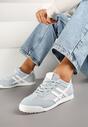 Jasnoniebieskie Płaskie Sneakersy Ozdobione Paskami Almi