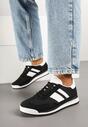Czarne Sneakersy Tenisówki z Ozdobnymi Paskami Flormi