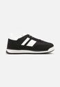 Czarne Sneakersy Tenisówki z Ozdobnymi Paskami Flormi