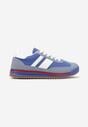 Niebieskie Sneakersy Tenisówki z Ozdobnymi Paskami Flormi