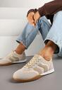 Ciemnobeżowe Sneakersy Ozdobione Plecionką z Rafii Wiloria