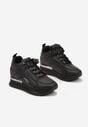 Czarne Sneakersy na Ukrytym Koturnie z Metalicznymi Wstawkami Lilesi