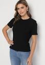 Czarny Wiskozowy T-shirt w Klasycznym Stylu Arivoria