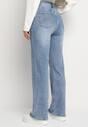 Niebieskie Jeansy o Szerokim Kroju z Regularnym Stanem Ravionis