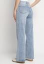 Jasnoniebieskie Jeansy z Szeroką Nogawką i Wysokim Stanem Delarosea
