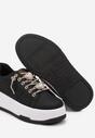Czarne Sneakersy na Grubej Podeszwie z Cyrkoniami Deoliae