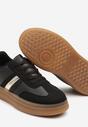 Czarne Sneakersy Tenisówki z Metalicznym Paskiem Hanalie