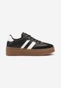 Czarne Sneakersy w Stylu Tenisówek z Geometrycznym Wzorem Avelresil