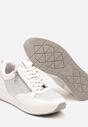 Białe Sneakersy z Ozdobnym Suwakiem i Skórzaną Wkładką Hanviera