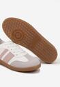 Biało-Różowe Sneakersy Tenisówki z Ozdobnymi Paskami Danavin