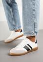 Biało-Czarne Sneakersy Tenisówki z Ozdobnymi Paskami Danavin