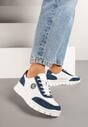 Sneakers Alb cu bleumarin