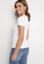 Biały Bawełniany T-shirt z Metalicznym Napisem Xalaviel
