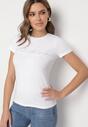 Biały Bawełniany T-shirt z Metalicznym Napisem Xalaviel