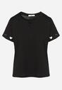 Czarny T-shirt z Bawełny z Motywem Serc Isvivis