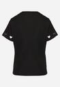 Czarny T-shirt z Bawełny z Motywem Serc Isvivis