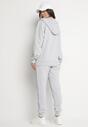 Szary Komplet Dresowy Bluza z Kapturem i Joggery Rerialda