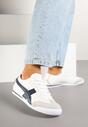 Biało-Granatowe Sneakersy w Stylu Klasycznych Tenisówek Dellasia