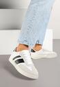 Biało-Czarne Sneakersy Tenisówki z Geometrycznym Wzorem Eleamila