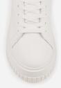 Białe Sneakersy na Grubej Podeszwie z Perforacją Eleadrelle
