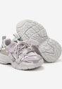 Fioletowe Buty Sportowe Sneakersy na Grubej Podeszwie z Napisem Emresia
