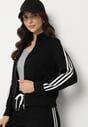 Czarna Bluza z Wiskozą i Ozdobnymi Paskami Feneritia