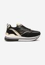 Czarne Sneakersy na Grubej Podeszwie z Metalicznymi Wstawkami Gonnith