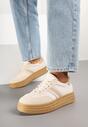Ciemnobeżowe Sneakersy na Platformie w Stylu Kultowych Tenisówek Gonoriel