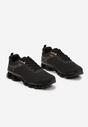 Czarno-Złote Buty Sportowe Sneakersy z Geometrycznym Zdobieniem Noramia