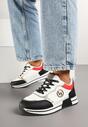 Biało-Czarne Sneakersy Ozdobione Metaliczną Aplikacją Zolamira