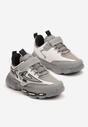 Szare Buty Sportowe Sneakersy ze Skórzaną Wkładką i Rzepem Nonadrae