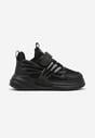 Czarne Buty Sportowe Sneakersy ze Skórzaną Wkładką Ozdobione Tłoczeniem Fonorwin