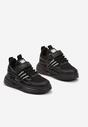 Czarne Buty Sportowe Sneakersy ze Skórzaną Wkładką Ozdobione Tłoczeniem Fonorwin