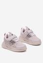 Fioletowe Buty Sportowe Sneakersy ze Skórzaną Wkładką Ozdobione Tłoczeniem Fonorwin
