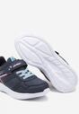 Granatowe Buty Sportowe Sneakersy z Napisem i Geometrycznym Wzorem Iloniel