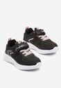 Czarne Buty Sportowe Sneakersy Ozdobione Paskami i Napisem Araleina