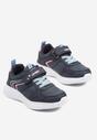 Granatowe Buty Sportowe Sneakersy Ozdobione Paskami i Napisem Araleina