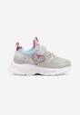 Szaro-Niebieskie Buty Sportowe Sneakersy z Ozdobnym Sercem i Napisem Cilaila