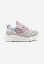 Szaro-Niebieskie Buty Sportowe Sneakersy z Sercem i Napisem Aralineis