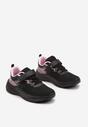 Czarno-Różowe Buty Sportowe Sneakersy z Geometrycznym Wzorem Hirvesin