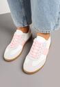 Biało-Różowe Sneakersy Retro w Stylu Klasycznych Tenisówek Tanonea