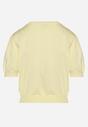 Żółta Bluzka Sweterkowa z Lekko Bufiastymi Rękawami z Wiskozą Adeva