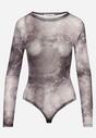 Szare Body Siateczkowe z Efektem Tie-Dye Sanilra
