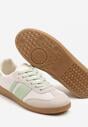 Biało-Zielone Sneakersy Tenisówki z Ozdobnymi Paskami Nelidi