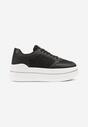 Czarne Sneakersy w Streetwearowym Stylu na Grubej Podeszwie Ninolia