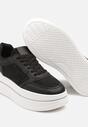 Czarne Sneakersy w Streetwearowym Stylu na Grubej Podeszwie Ninolia