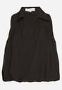 Czarna Bluza Rozkloszowana Oversize z Kołnierzykiem Eridwen